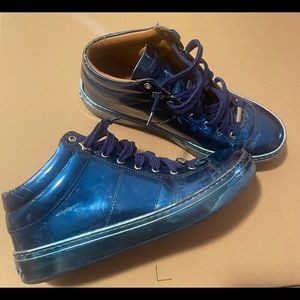 Jimmy Choo blue metallic sneakers size 7.5 Womens